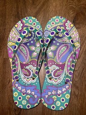 Vera Bradley Multicolor Paisley Flip Flop Sandals